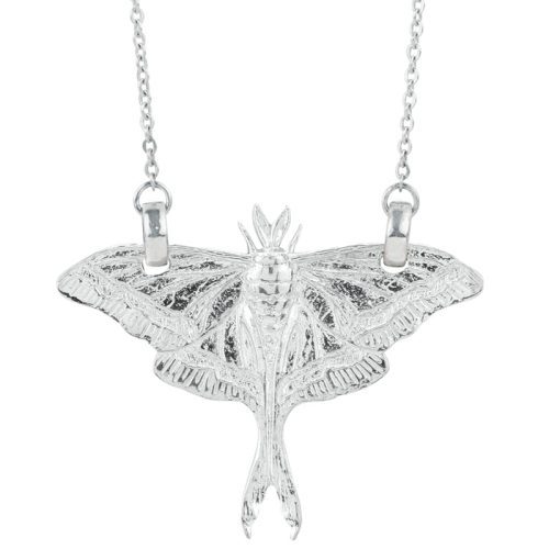 70935 moth pendant necklace silver